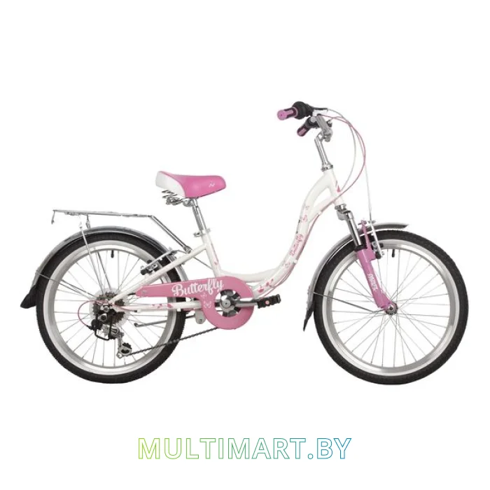 Детский велосипед Novatrack Butterfly 6.V 20SH6V.BUTTERFLY.PN22 (белый/розовый, 2022)